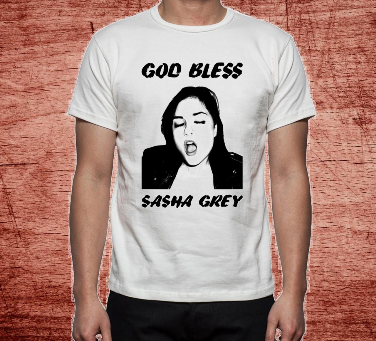 sasha grey blue shirt